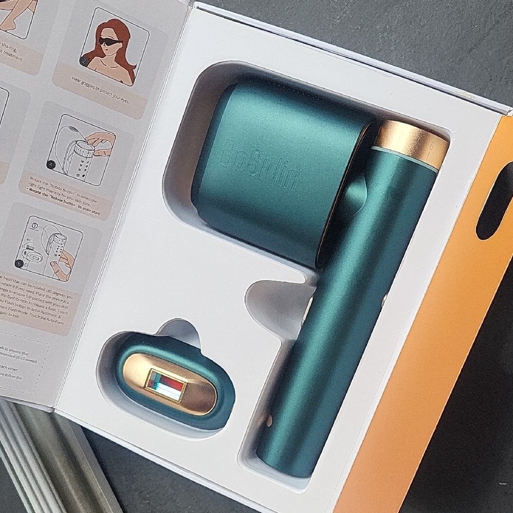 Green and Gold Hair Removal Device